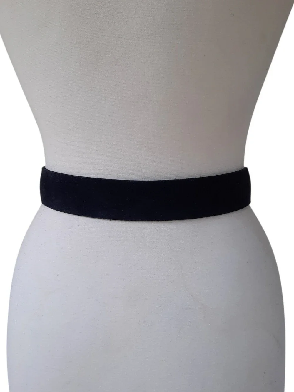 Vtg Black Wide Suede Belt w/Antique Silver-Gold Buckle & Loop Sz S Made In Italy